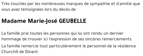 Marie-José GEUBELLE
