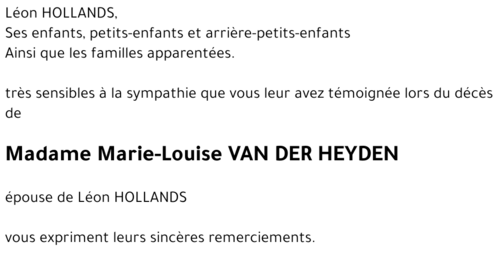 Marie-Louise VAN DER HEYDEN