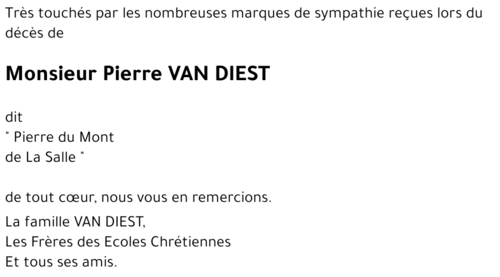 Pierre VAN DIEST
