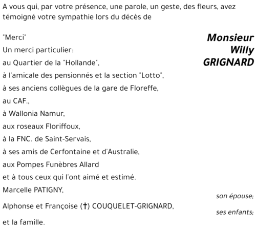Willy GRIGNARD