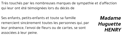 Huguette HENRY