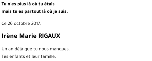 Irène Marie RIGAUX