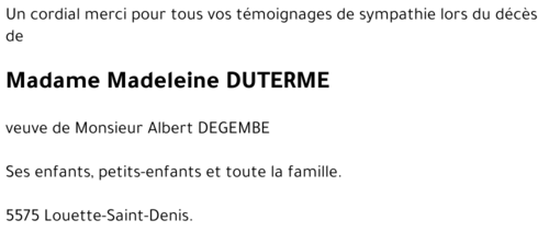 Madeleine DUTERME