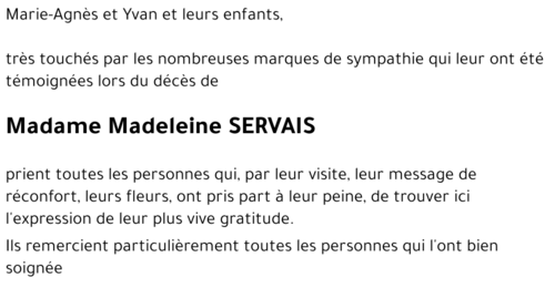Madeleine SERVAIS