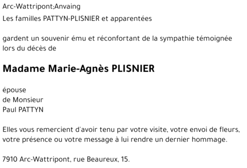 Marie-Agnès PLISNIER