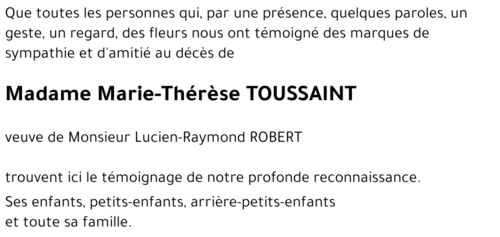 Marie-Thérèse TOUSSAINT