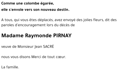 Raymonde PIRNAY