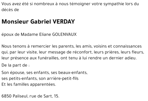 Gabriel VERDAY