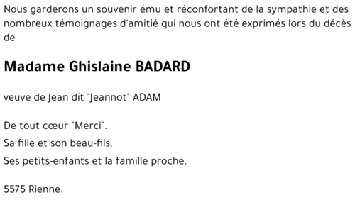 Ghislaine BADARD