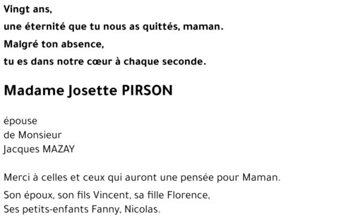 Josette PIRSON