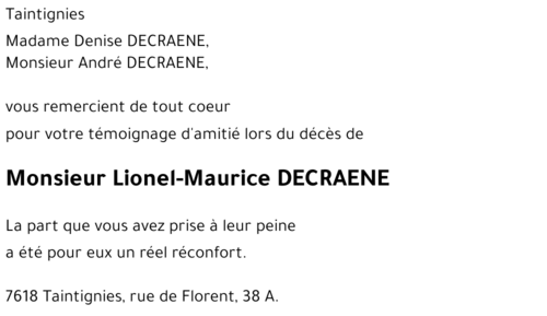 Lionel DECRAENE