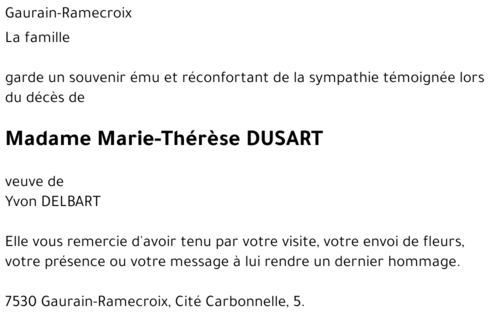 Marie-Thérèse DUSART