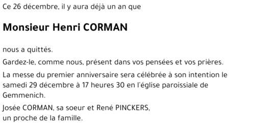 Henri CORMAN