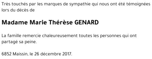 Marie Thérèse GENARD