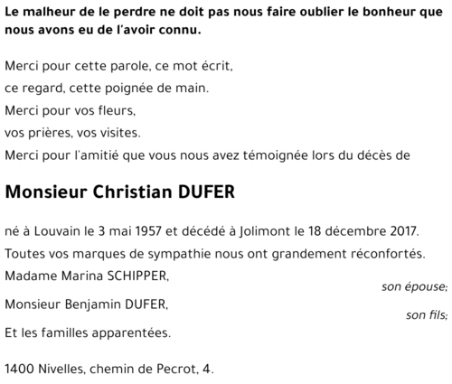 Christian DUFER
