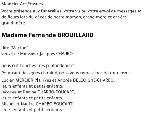 Fernande BROUILLARD
