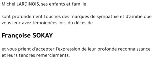 Françoise SOKAY