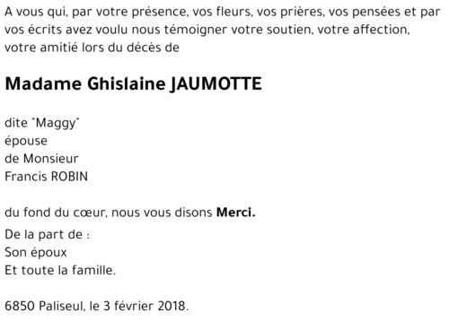 Ghislaine JAUMOTTE