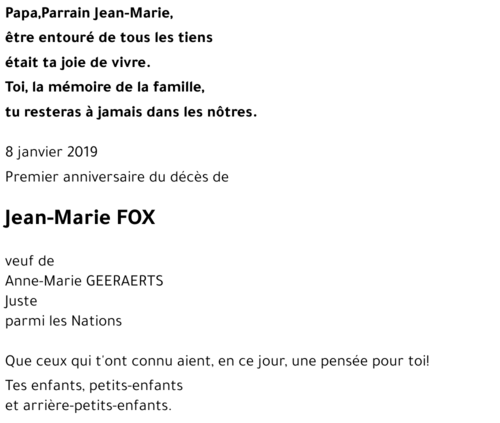 Jean-Marie FOX
