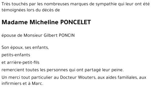 Micheline PONCELET