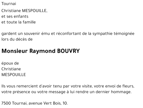 Raymond BOUVRY