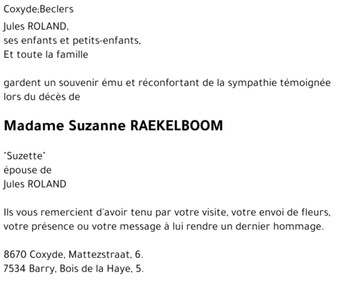Suzanne RAEKELBOOM