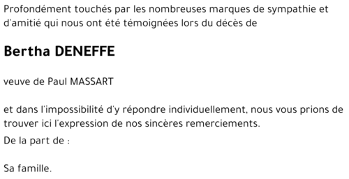 Bertha DENEFFE