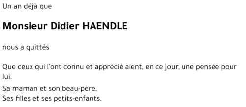 Didier HAENDLE