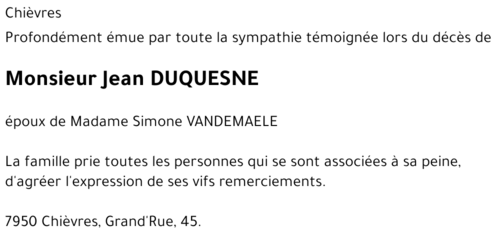Jean DUQUESNE