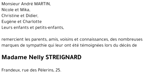 Nelly STREIGNARD