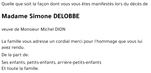 Simone DELOBBE