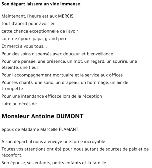 Alfred ( dit Antoine ) DUMONT
