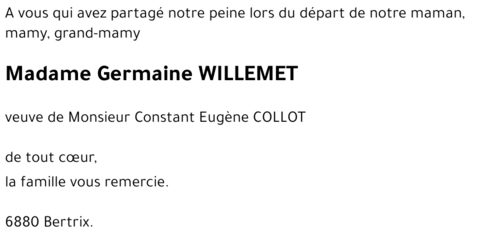 Germaine WILLEMET