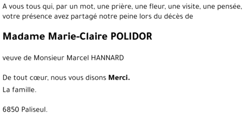 Marie-Claire POLIDOR