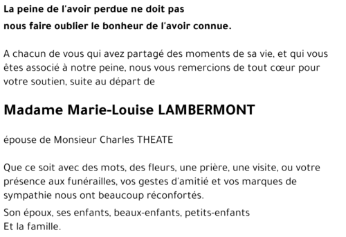 Marie-Louise LAMBERMONT