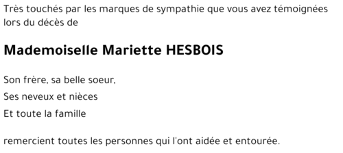 Mariette HESBOIS