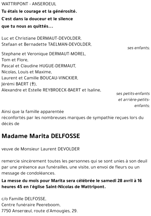 Marita DELFOSSE