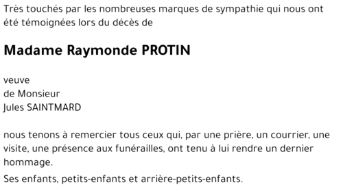 Raymonde PROTIN 