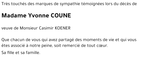 Yvonne COUNE