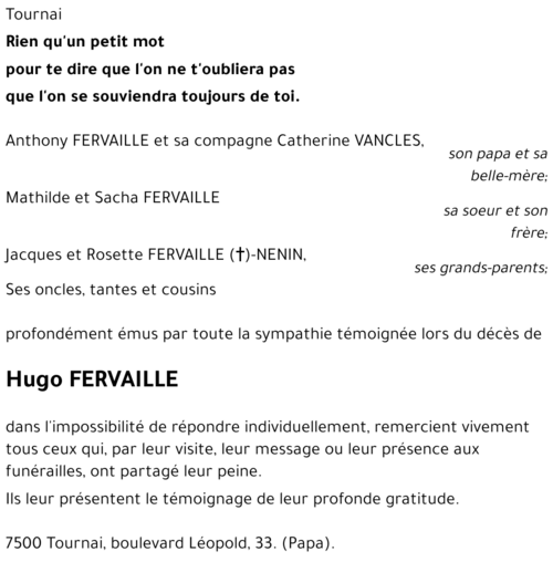 Hugo FERVAILLE