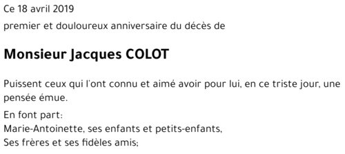 Jacques COLOT