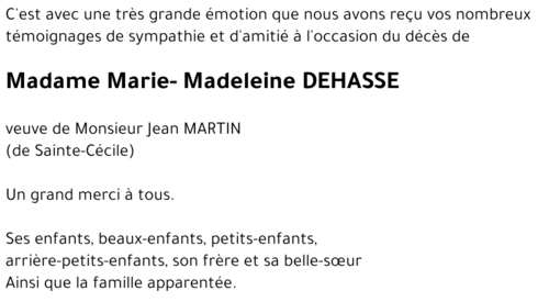 Marie-Madeleine DEHASSE