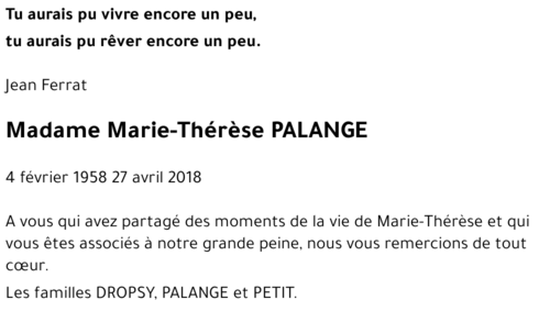 Marie-Thérèse PALANGE