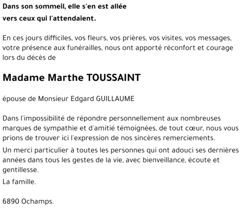 Marthe TOUSSAINT