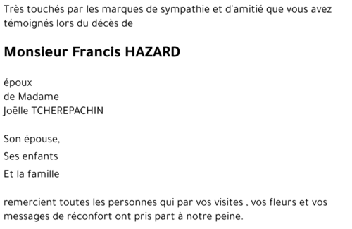 Francis HAZARD