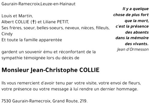 Jean-Christophe COLLIE