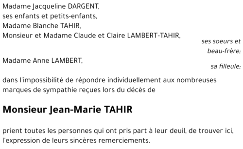 Jean-Marie TAHIR