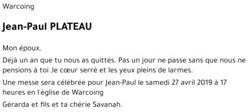 Jean-Paul PLATEAU
