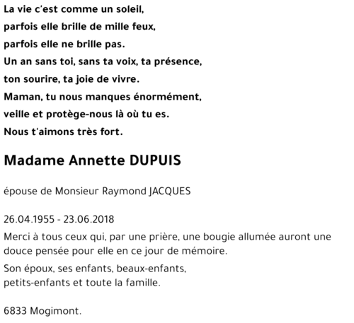 Annette DUPUIS