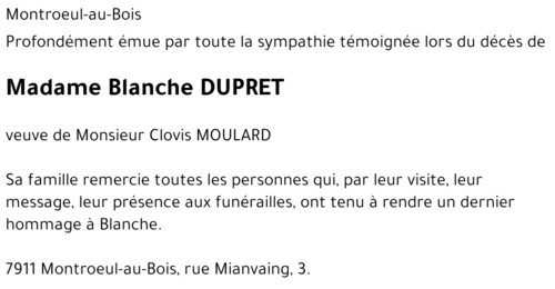 Blanche DUPRET